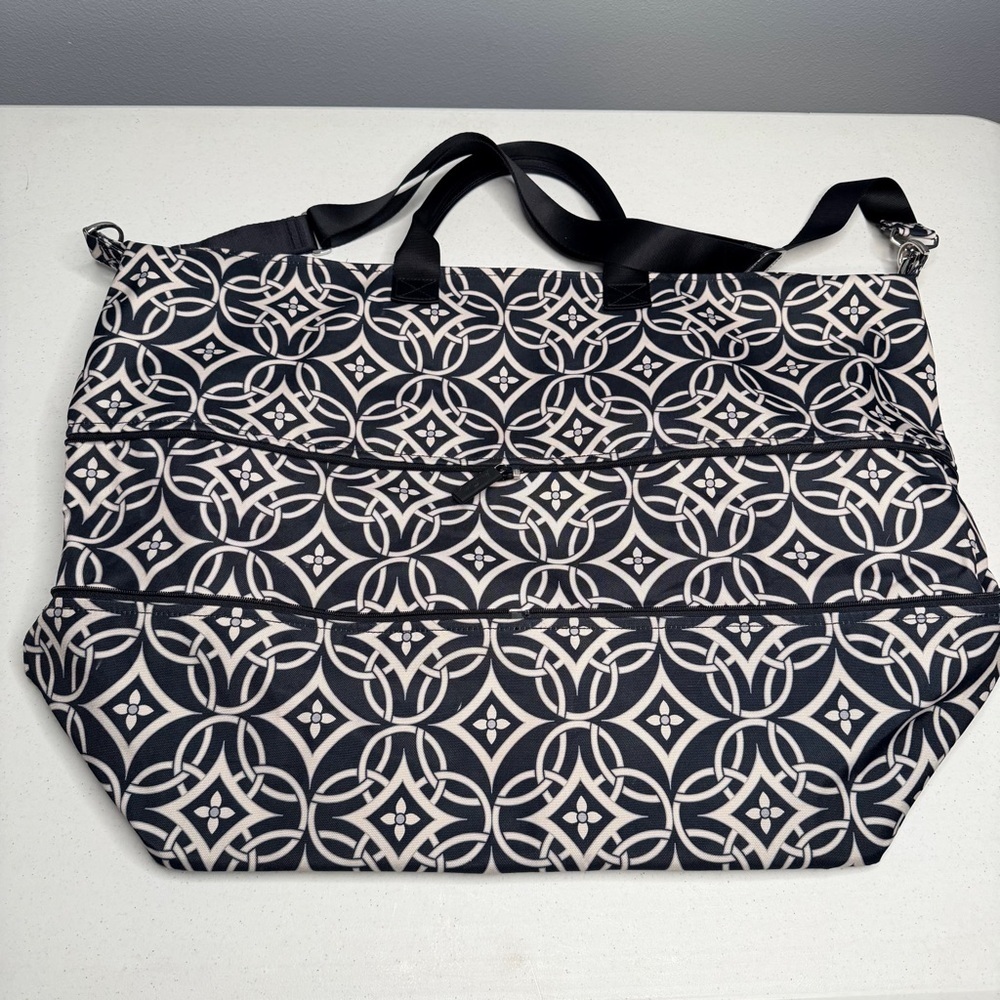 Vera Bradley Concerto Geometric Black and White Travel Bag - Picture 10 of 16